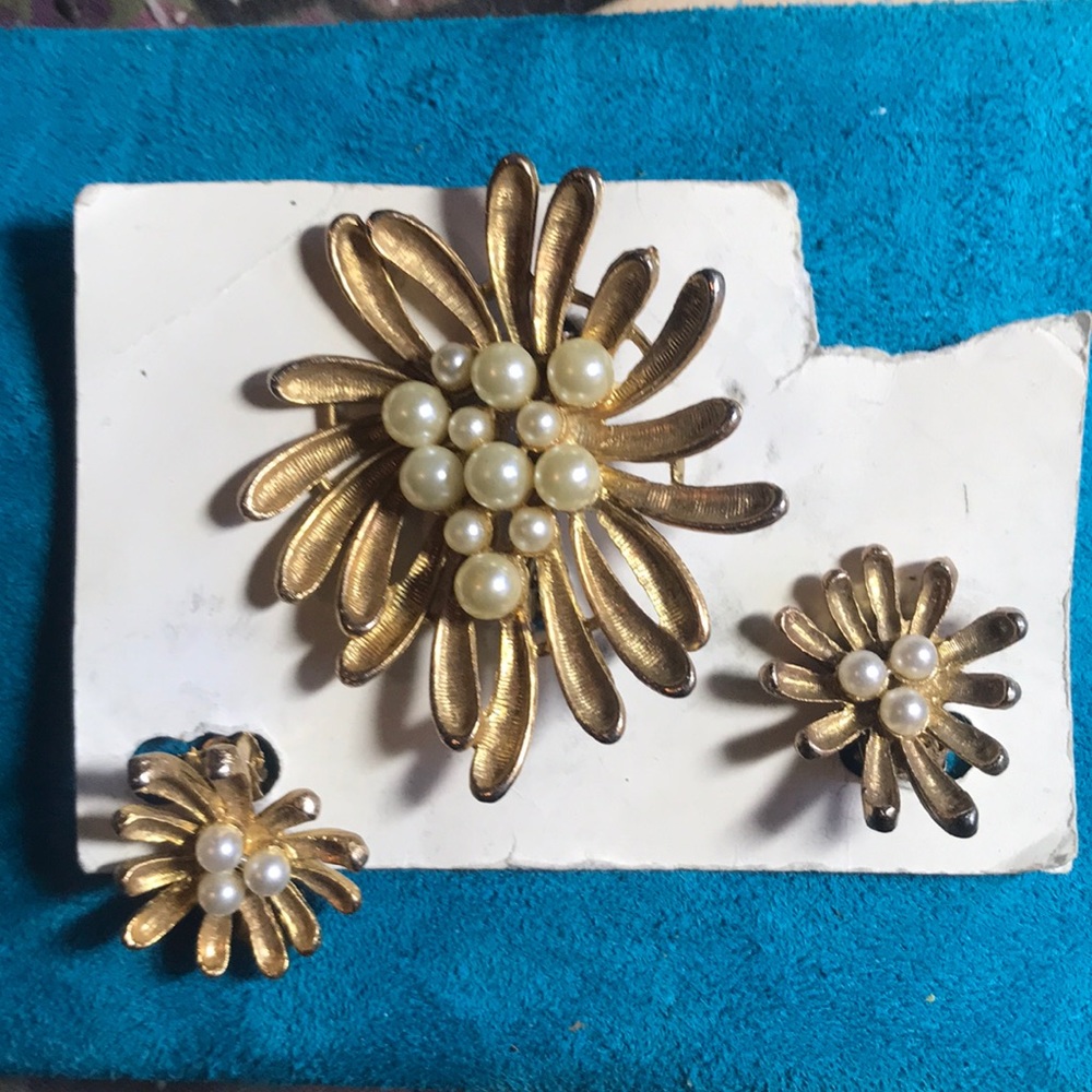 Vintage brooch and clip in set